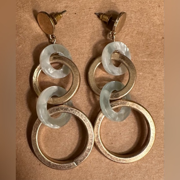 Torrid Gold-Tone & Mint Blue Dangle Earrings - Picture 5 of 6